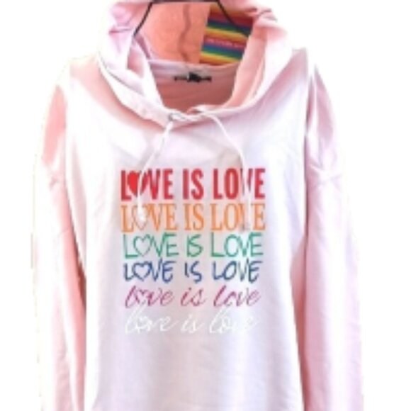 NWT Feeling Proud “Love Is Love” Cotton Lightweight Hoodie Sweatshirt LGBTQ sz L - Picture 13 of 13